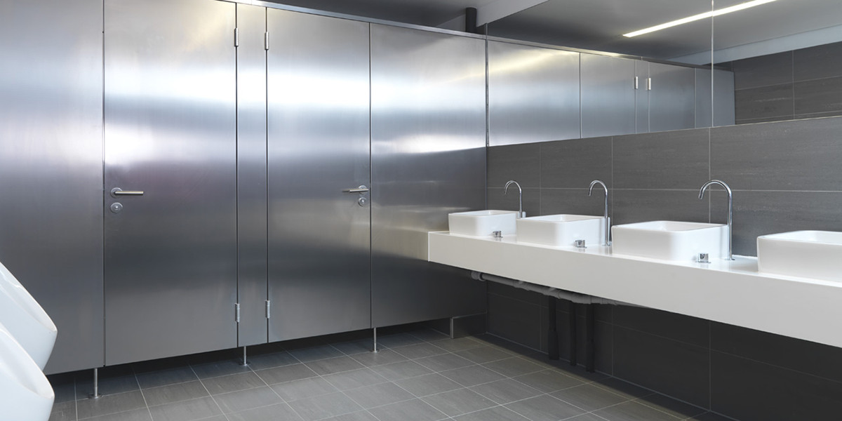Parete divisoria per bagni pubblici in acciaio Inox